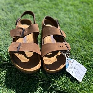 Birkenstock Milano Sandals in Cocoa Nubuck